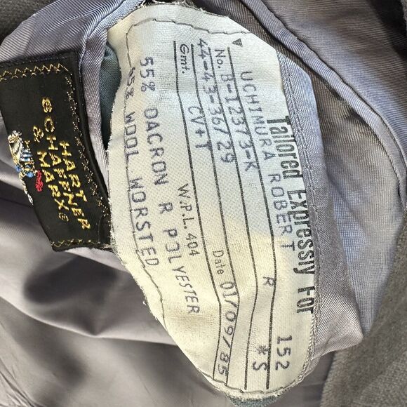 hart schaffner marx Blue Woven Blazer Mens Tailored Uchimura 1985 - Picture 13 of 13